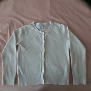 OLD NAVY WHITE CARDIGAN - GIRLS SIZE M (8)